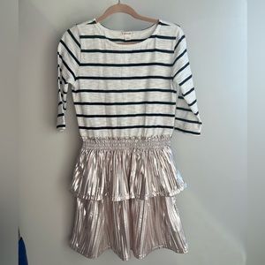 NWT Crewcuts Striped Metallic Dress